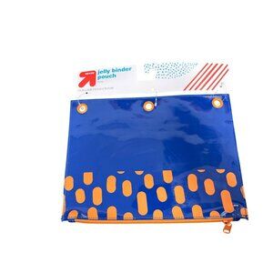 Up & Up Jelly Binder Pouch PVC-Free 7.25" x 10" Blue With Orange Accents